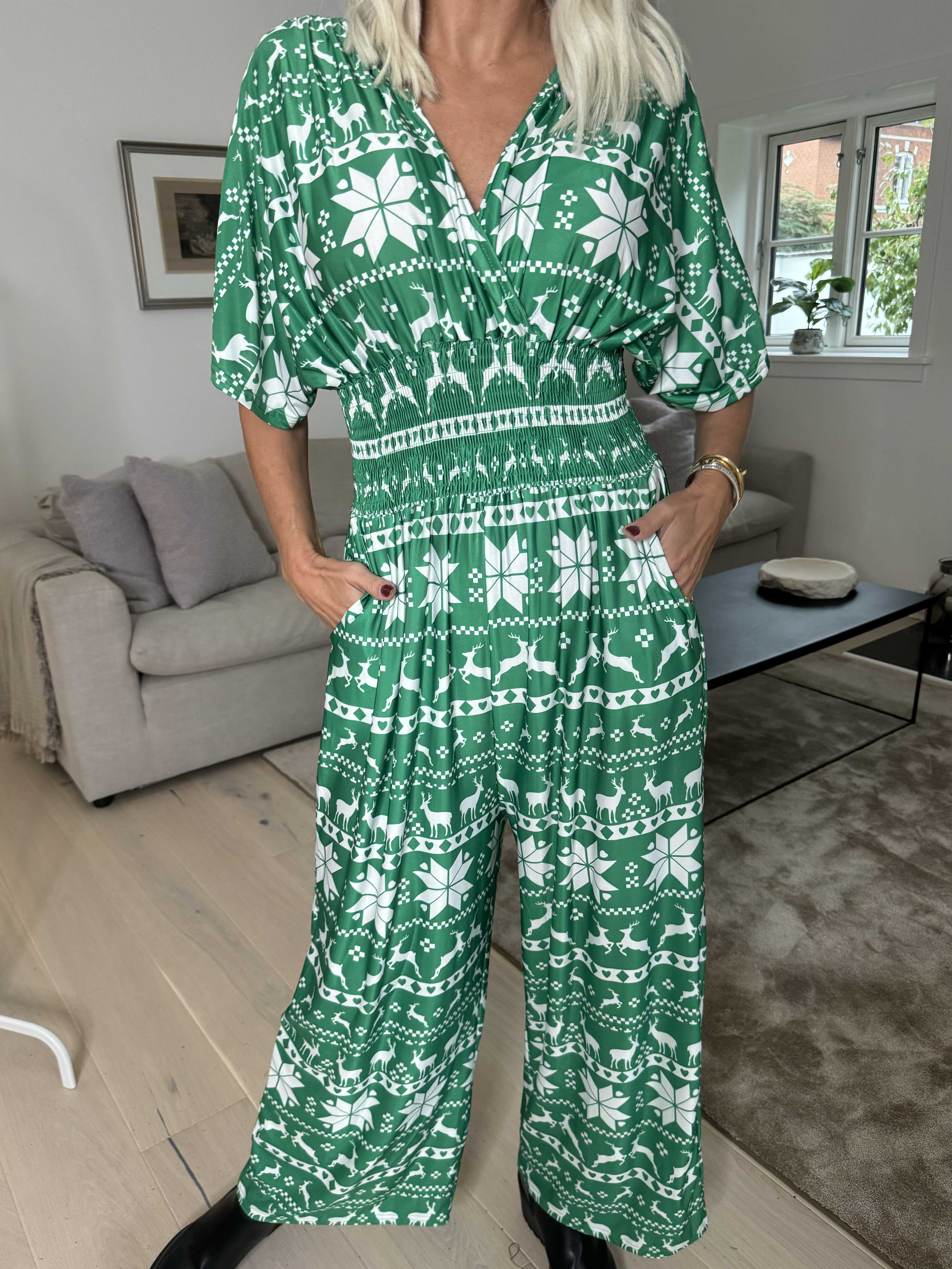 Pams Snow Jumpsuit - Elastisk jumpsuit med jultryck